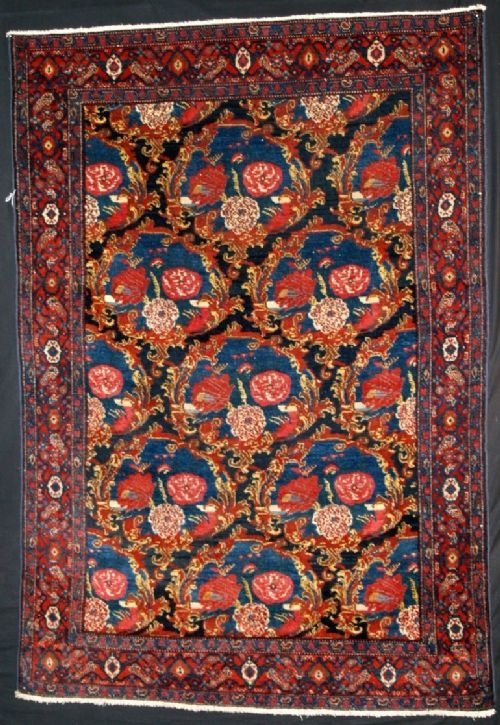 Antique Persian Senneh Rug 'Gol Farang' Design, C1900.