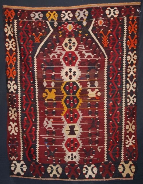 Old Turkish Adana Region Prayer Kilim, Circa 1920/30