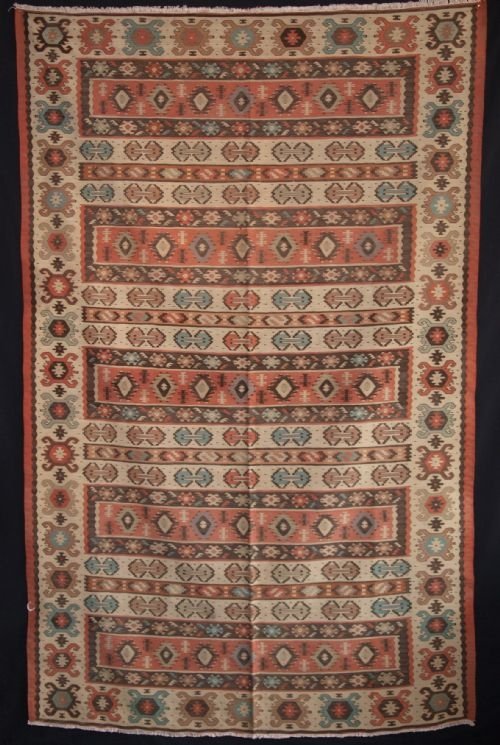Antique Turkish Sharkoy Kilim, Pastel Colours, Circa 1920