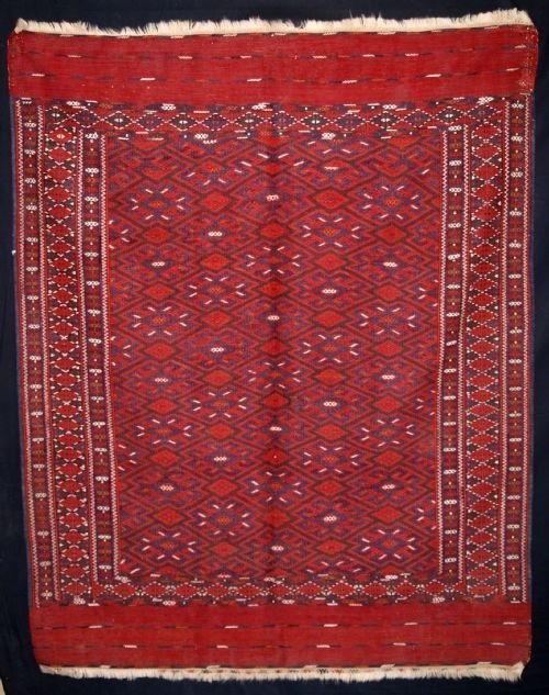 Old Yomut Turkmen Kilim, Superb Condition, Circa 1930