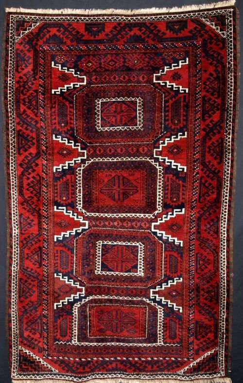 Antique Baluch Rug, Good Design, Excellent Condition, Circa 1900.