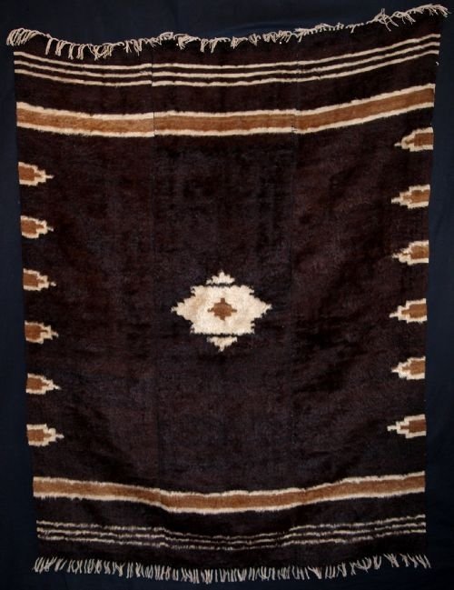 Antique Turkish Siirt Angora Mohair Blanket, Circa 1920.
