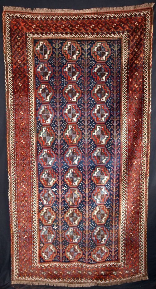 Antique Kurdish Kordi Rug with Turkmen Guls, Circa 1900