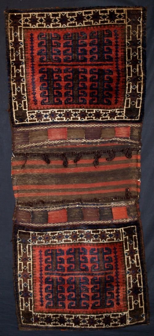 Antique Baluch Complete Khorjin, Rare Design, Circa 1900