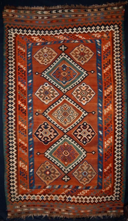 Antique South West Persian Tribal Kilim, Great Design, Circa 1920.