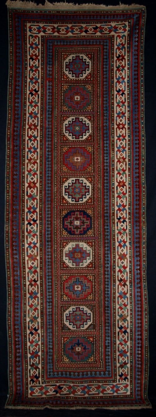 ANTIQUE CAUCASIAN TALISH LONG RUG MOGHAN DESIGN 19TH CENTURY
