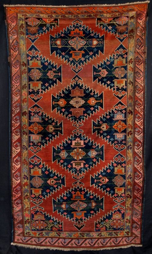 Antique Caucasian Karabach Rug, Great Design, Late 19th Century