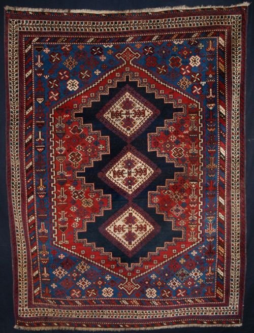Antique Rug by the Afshar Tribe, Great Design, Circa 1900