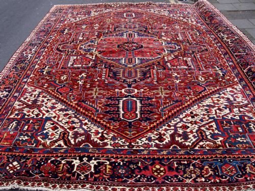 Antique Karaja or Heriz Carpet, Large Size, Great Design & Colour, Circa 1900.