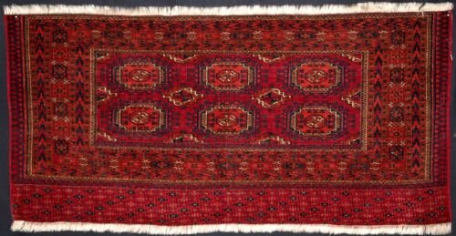 Antique Tekke Turkmen Chuval with Salor Design, Great Colour, Late 19th Century