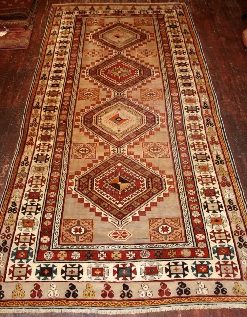 Antique Caucasian Shirvan Long Rug or Runner, Very Pale Colours, Circa 1900