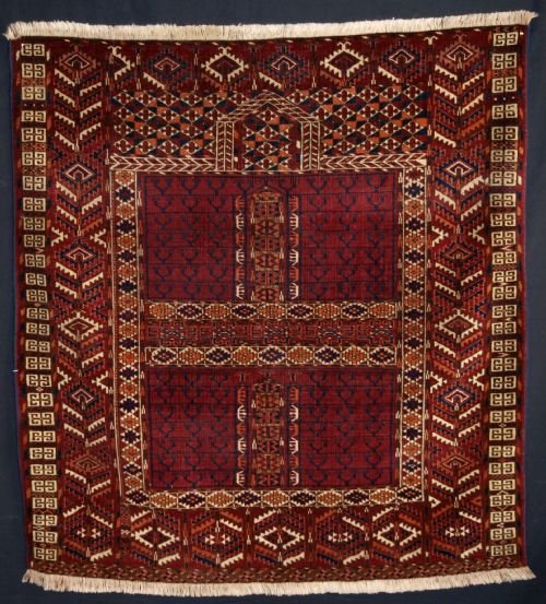 Antique Tekke Turkmen Ensi, Deep Red Colour, Circa 1900