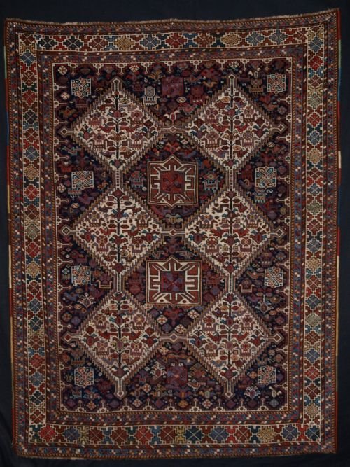 Antique South West Persian Khamseh Rug with Interesting Bird Design, Circa 1900