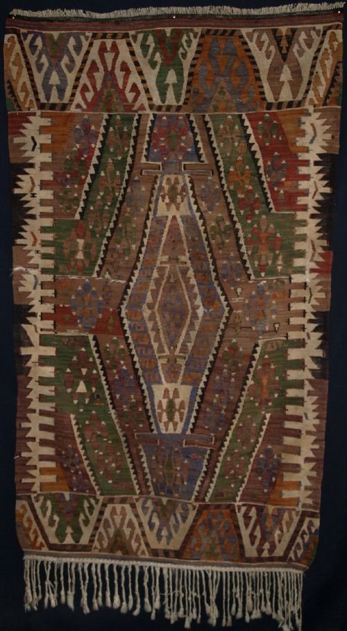 Antique Turkish Kayseri Kilim, Traditional Design and Colour, Circa 1920