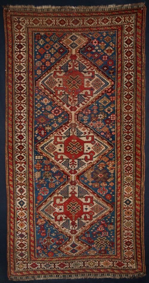 Antique S W Persian Qashqai Rug, Rare Small Size, Great Tribal Design, Late 19th Century