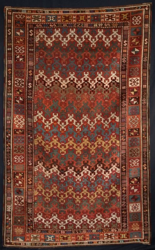 Antique East Anatolian Kurdish Kazak Rug, Great Design and Colour, 4th Quarter 19th Century