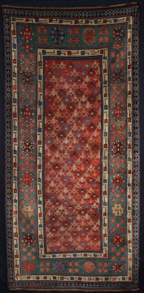 Antique Caucasian Talish Rug, Great Colour & Condition, Green Border, 4th Quarter 19th Century