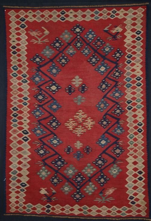 Antique Anatolian Turkish Sarkoy Kilim of Rare Small Size, Late 19th Century