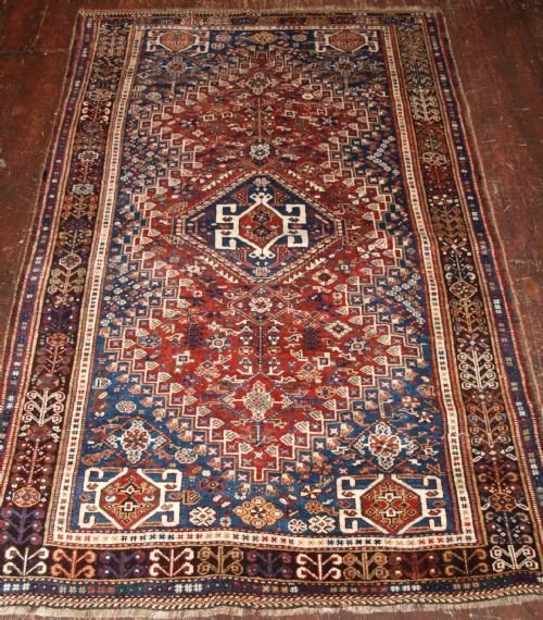 Antique South West Persian Qashqai Rug, Great Condition, Traditional Tribal Design, Circa 1900-20