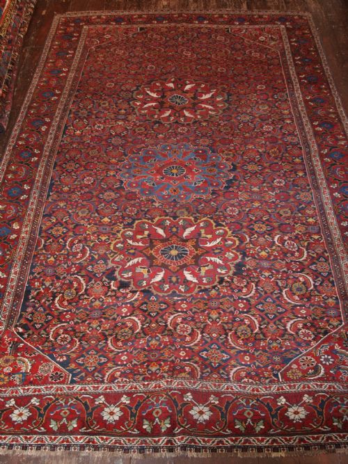 Antique Persian Khamseh Tribal Carpet with Herati Design, 2nd Half 19th Cent