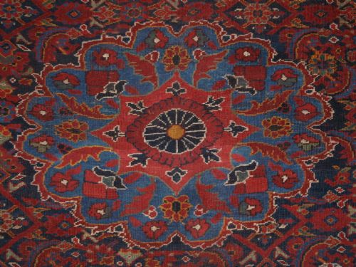 fig 1. ANTIQUE PERSIAN KHAMSEH TRIBAL CARPET WITH HERATI DESIGN, 2ND HALF 19TH CENT