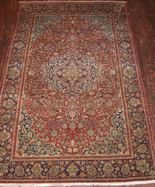 Antique Persian Kashan Rug, Traditional Design, Fine Weave, Circa 1900
