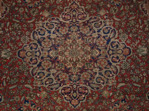 fig 1. ANTIQUE PERSIAN KASHAN RUG, TRADITIONAL DESIGN, FINE WEAVE, CIRCA 1900