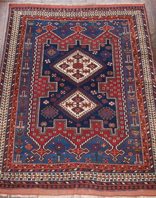Antique Afshar Rug of Classic Tribal Medallion Design, Circa 1900