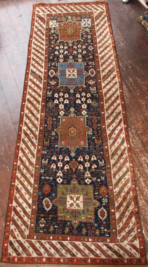Antique Kurdish or Shahsavan Runner, Superb Colours, 4th Q 19th Century