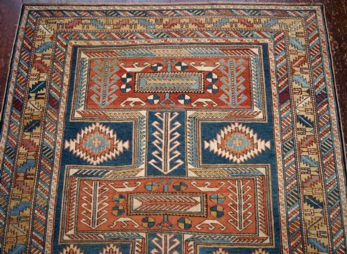 fig 1. ANTIQUE CAUCASIAN SHIRVAN RUG, BAKU REGION, SILK HIGHLIGHTS & SOFT COLOUR, LATE 19TH C