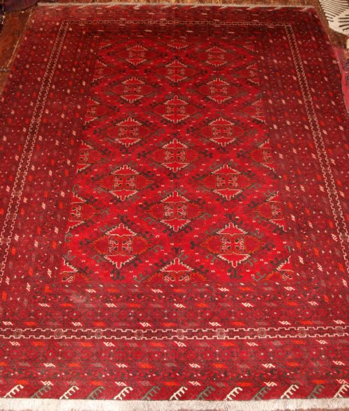 Old Afghan Village Carpet, Classic Beshir Design, Great Colour, Abt 50 Years Old