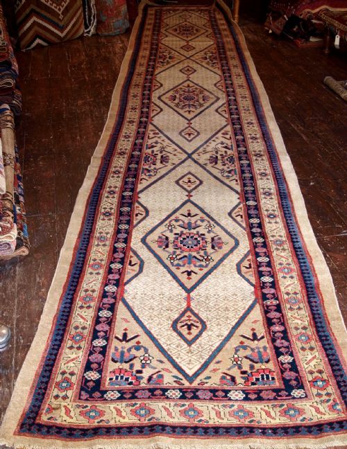 Antique Sarab Runner, 16 Feet 7in Long, Beautiful Colours, Circa 1900