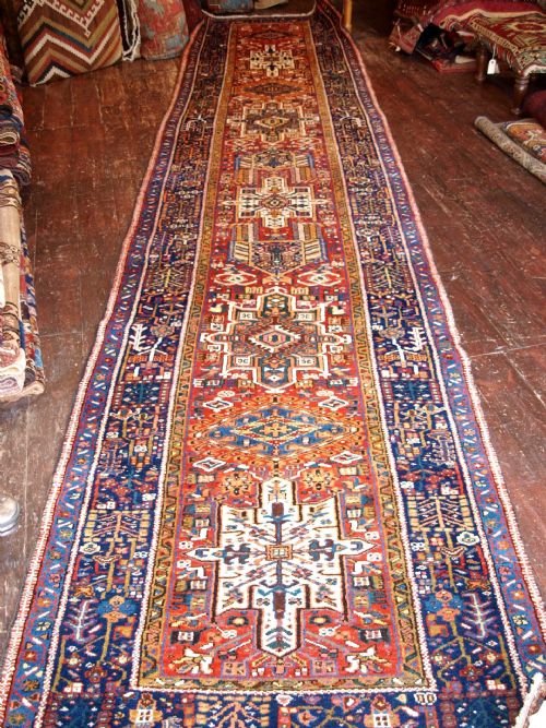 Antique Karaja Runner, 17 Feet 3in Long, Traditional Design, Circa 1900