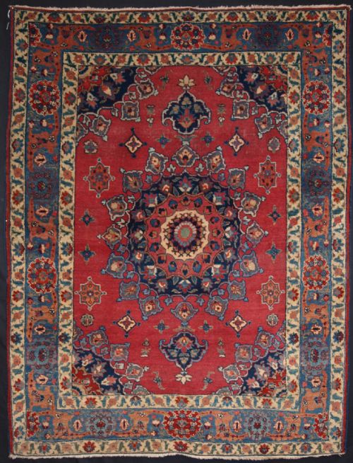 Old Tabriz Rug with Excellent Soft Colours, Classic Design, Circa 1920