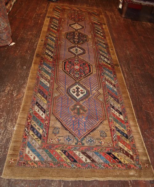 Antique North West Persian Sarab Runner, Camel Wool Ground & Colourful Design, C 1900
