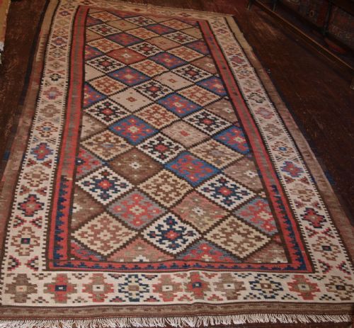 Old Persian Varamin Kilim, Traditional Design, Soft Colours, Circa 1920