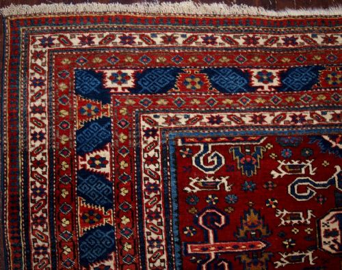 fig 1. OLD CAUCASIAN KUBA REGION PEREPEDIL RUG, RED GROUND, CIRCA 1920