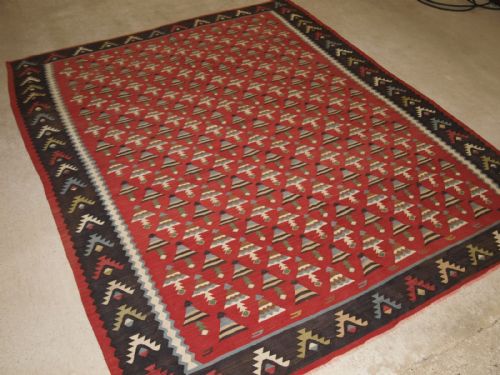 Old Turkish Sharkoy Kilim, Unusual Design, Great Colour, About 60 Years Old