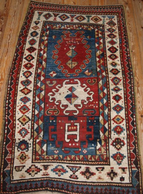 Antique Caucasian Bordjalou Kazak Rug of Abstract Design, Late 19th Century