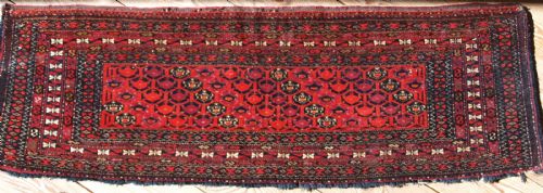 Antique Saryk Turkmen Shemle Gul Torba with Silk Highlights, Circa 1900