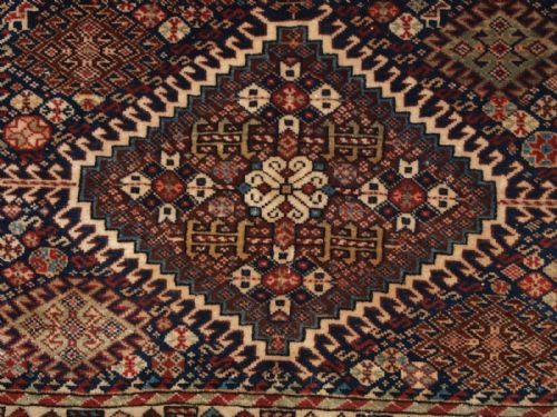 fig 1. ANTIQUE SILK WEFTED QASHQAI BAG FACE, VERY FINE, GREAT COLOURS, CIRCA 1900