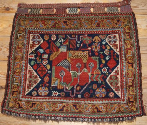 Antique Qashqai Bag Face, Very Fine Weave, Great Design & Colours, 4th Quarter 19th Cent