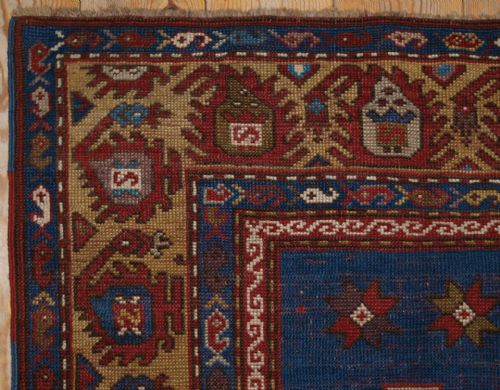 fig 1. ANTIQUE CAUCASIAN RUG OF SMALL SIZE, UNUSUAL DESIGN, LATE 19TH CENT