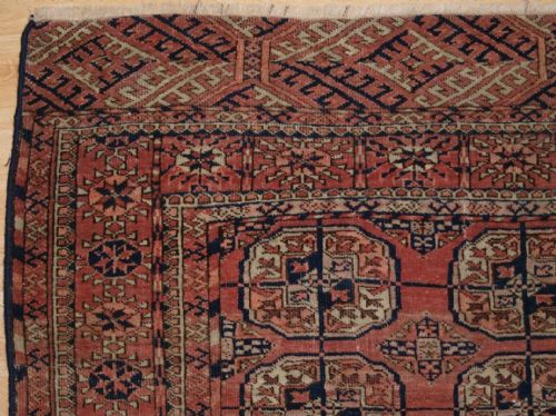 fig 1. ANTIQUE TEKKE TURKMEN SMALL RUG WITH SOFT COLOUR, CIRCA 1900