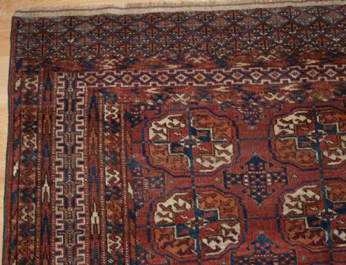 fig 1. ANTIQUE TEKKE TURKMEN RUG, WELL DRAWN WITH LARGE GULS, CIRCA 1900