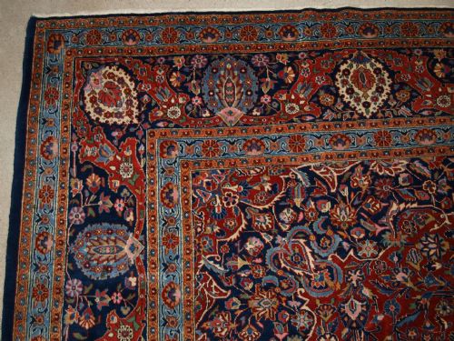 fig 1. ANTIQUE KASHAN CARPET, OUTSTANDING EXAMPLE WITH GREAT DESIGN & COLOUR, CIRCA 1900