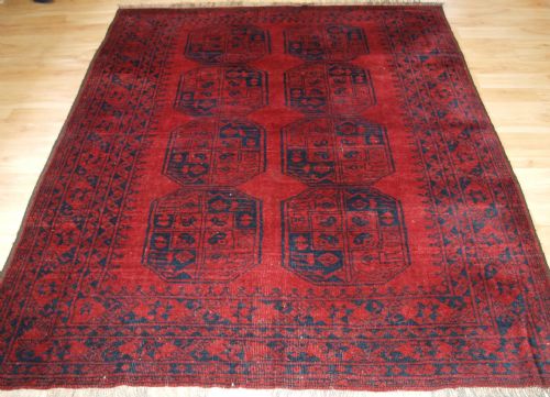 Old Afghan Village Rug, Traditional Design with Excellent Colour, Circa 1920