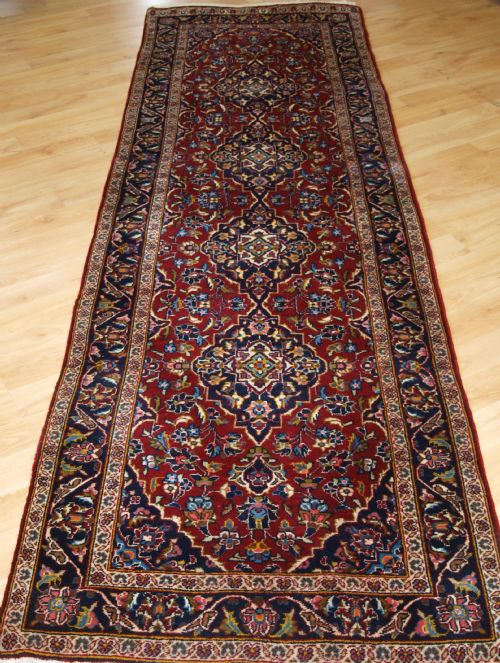 Old Kashan Runner, Traditional Design and Colour, Good Value, Circa 1920