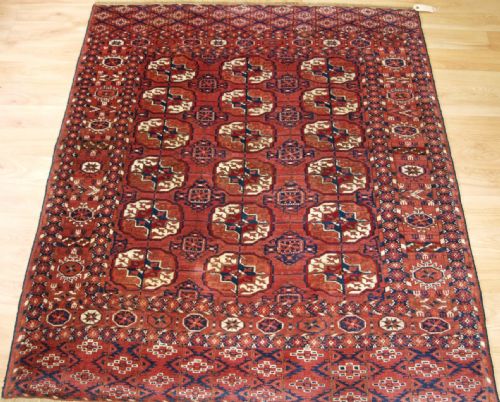 Antique Tekke Turkmen ‘Dowry’ Rug, Fine Weave, Small Square Size, Circa 1900