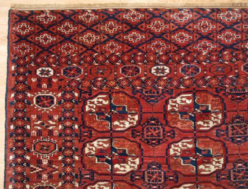 fig 1. ANTIQUE TEKKE TURKMEN ‘DOWRY’ RUG, FINE WEAVE, SMALL SQUARE SIZE, CIRCA 1900